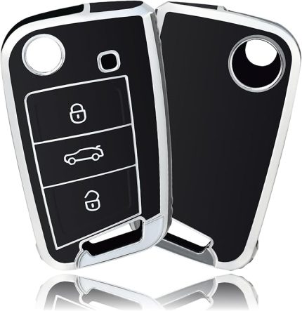 Anahtar Kılıfı,Araba Anahtarı Kılıfı,Anahtarlıklar,Araba Anahtarı Kapağı,Anahtar Kutusu,3 Düğme için Uygun VW Volkswagen Golf 7 Variant Polo Tiguan Seat Leon Cupra Skoda Octavia Superb