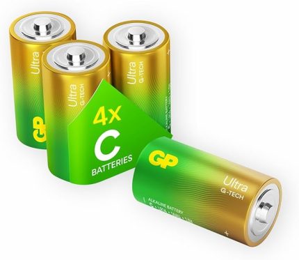 Batteries GP14AU Ultra Alkalin LR14/E93/C Boy Orta Pil, 1.5 Volt, 4 Adet