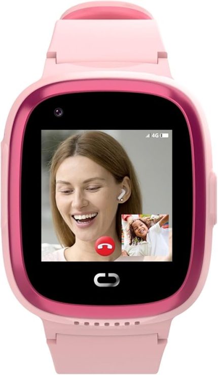 Milky Watch Pro 4G LTE Çocuk Akıllı Saati, 2MP Kamera, GPS Takibi, Koldan Çıkarma Sensörü, Suya Dayanıklı, SOS Butonu, Görüntülü Arama, Elektronik Çit, Uyku Takibi (Pembe)