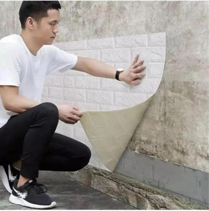 Home 70x77 Cm Beyaz 0,54M² 3d Dekoratif Kendinden Yapışkanlı Esnek Duvar Kağıdı Kaplama Paneli Köpük