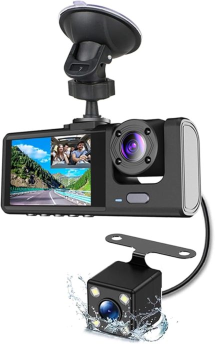 Araç İçi Kamera Ön ve Arka 3 Kamera İçinde 1080P+720P+480p Araba Dikiz Aynası Araba Video Video Kamera Gece Görüş Araba Kamera Kaydedici Otomatik Güvenlik Sürüş Kaydedici