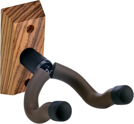 Gitar duvar askısı, 1'li paket, zebra sert ahşap gitar ukulele duvar askısı, gitar askısı, duvar askısı, tutucu, stant, akustik, elektrik, gitar, bas, banjo, mandolin, ukulele için (1 adet)