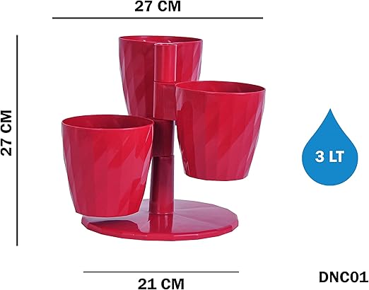 DNC1 Dönence Saksı No:1 Standlı 21 cm, 3 Litre Antrasit - Görsel 2