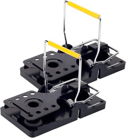 Büyük Fare Kapanı Vurma Kapanı, Yüksek Yakalama Sıçan Tuzakları ile Yem Bardaklı İç ve Bahçeler için, 2'li Paket