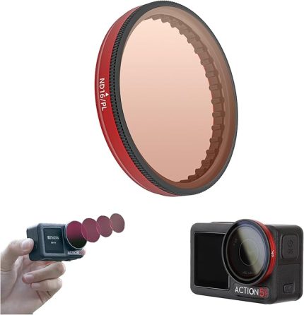 DJI Osmo Action Filtreleri 5Pro/4/3 Eylem Kamera Filtresi Çizilmez Kamera Lens Filtreleri Yüksek İletim Aksesuarı (ND16/PL*1)