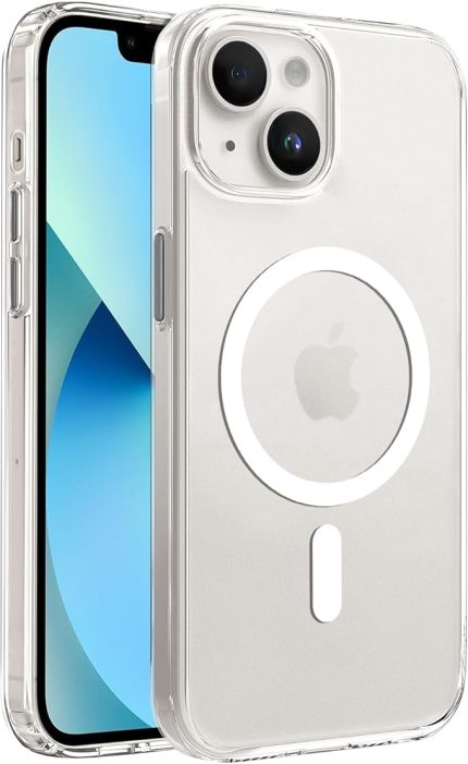 iPhone 13/14 için MagSafe ile Uyumlu SuperMatt Serisi Arkası Parmak izi Tutmayan Sert Mat Polikarbonat Kenarları Tpu Silikon Metal Tuşlu Premium Şeffaf Kılıf Kapak (Manyetik, 13-14)