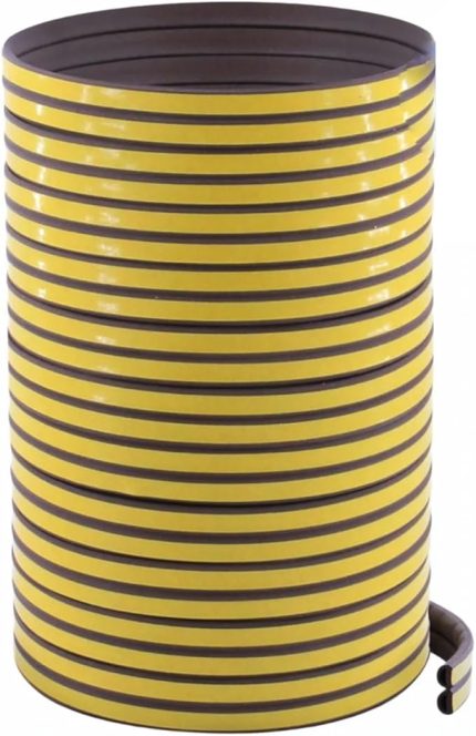 2 METRE (1x2=2 Metre) Yapışkanlı Kahverengi Kapı Pencere Bandı Fitili Soğuk İzolasyon Kauçuk Bantları