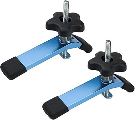 71168 T-Track Aşağı Tutma Kelepçeleri, 13,7 cm U x 3,8 cm Genişlik – 2 Paket, Mavi Siyah