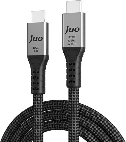 USB 4.0 240W 40Gbps Thunderbolt 4 8K 60Hz USB-C Görüntü Aktarım ve Type-C Hızlı Şarj ve Data Kablosu 1 Metre