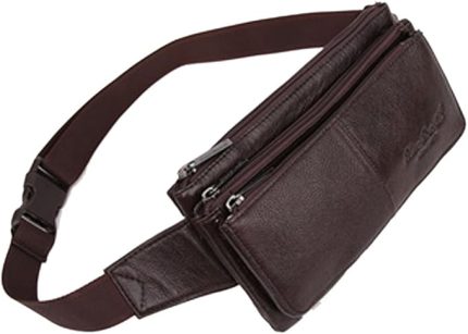 Açık havada Fanny bel çantası erkekler kadınlar için seyahat yürüyüş koşu kalça serseri kemer ince paketi çanta cüzdan cep telefonu kılıfı, # 03coffee, One Size