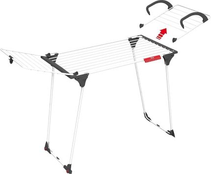 Premium 2in1 Masa Çamaşır Askılığı Alüminyum teller Beyaz - 180 x 57 x 91 cm