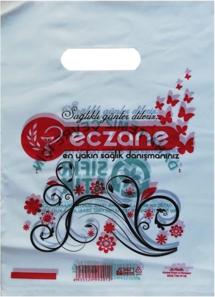 Eczane Poşeti Baskılı El Geçme Poşet 25x35 cm 1 kg x 200'lü