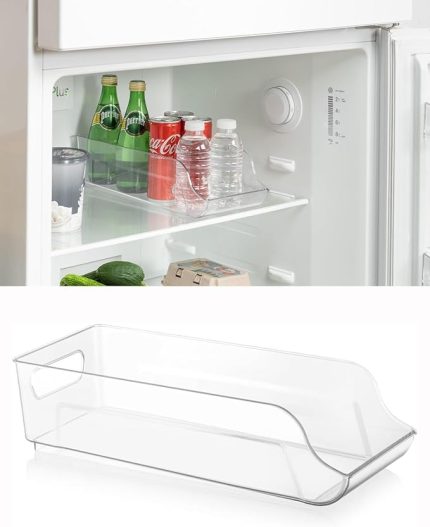Kırılmaz Buzdolabı için Şeffaf ve Şık Akrilik İçecek Düzenleyici ile Mutfak ve Buzdolabınızı Organize Edin, Şeffaf Buzdolabı Organizeri