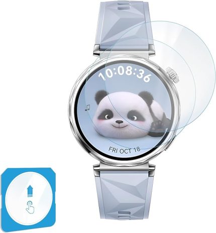 Huawei Watch GT5 41mm için 2'li Paket (2 Adet) Kolay Kurulum Otomatik Hizalama Aparatlı Şeffaf 9H Sertliğinde Gerçek Temperli Cam Ekran Koruyucu
