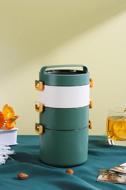 Lunch Box 3 Katlı Büyük Boy 1800 ML Ofis-Okul İçin Yeni Nesil Sefer Tası-FFLBOX3KAT1800ML