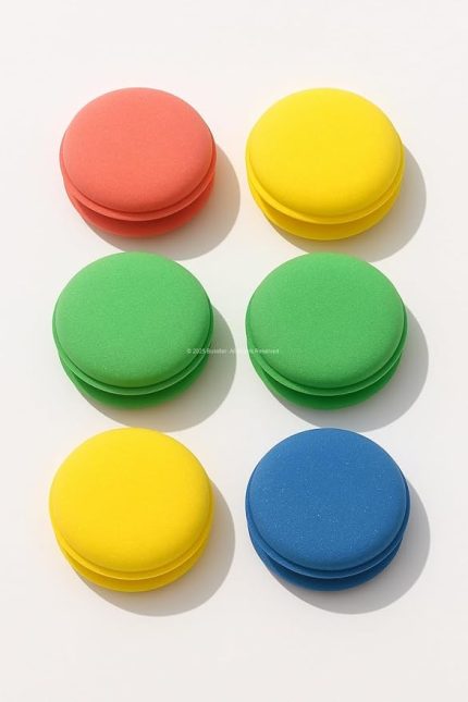 8 Parça Makaron Model Araba Cila Süngeri Seti 9.5 cm Çaplı Polisaj Pedi Çizik Giderici Parlatıcı Yıkanabilir Süngerler