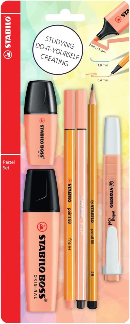 - Kalem Seti - Tek Pastel Renk - 6'lı Set - Turuncu