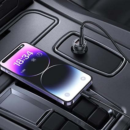 Transparent 45W PD/QC Mini Araç şarj Cihazı ve 1 Metre iPhone Hızlı Şarj Kablosu L35 - BLT-00 - Görsel 5