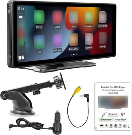 İnç Araba Stereo MP5 Çalar BT Eller Serbest Arama FM Radyo Desteği Carplay Android Auto Telefon Bağlantısı Geri Döndürme Yardımı Ayarlanabilir Braketli U-Disk/TF Kartı Youmaxe