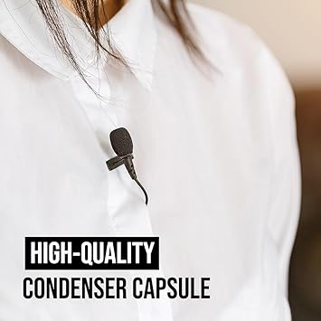 Lavalier GO, Wireless GO Serisi ile Uyumlu Profesyonel Lavalier Mikrofon, 3.5 mm Jak, 4.5 mm Kapsül, Pop Filtre (Siyah) - Görsel 5