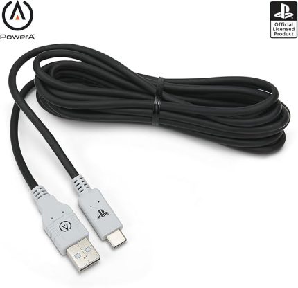 PlayStation 5 için PowerA USB-C Kablosu, Siyah/Beyaz