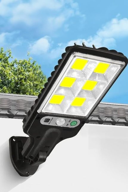 Enerjili Hareket Sensörlü 120 Ledli Solar Bahçe Sokak Mahalle Kapı Önü Aydınlatması 3 Modlu