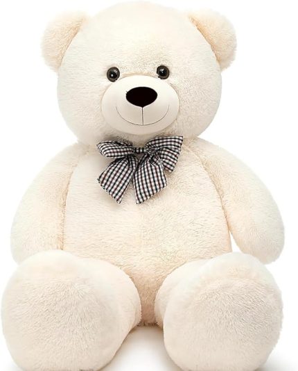 Ayı 120 cm Papyonlu Sevimli Ayı - Sevgiliye En Özel Hediye Beyaz