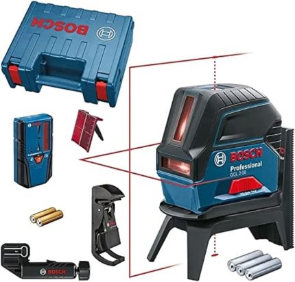 Professional GCL 2-50 Çapraz Çizgi Lazeri, 50 metre, LR6 Lazer Alıcı, Mavi