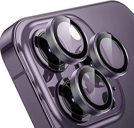 İPhone 14 Pro Max/14 Pro İle Uyumlu CmCov Kamera Lens Koruyucu Kolay Tak Çıkar Ergonomik İnce Tasarım Kırılma Ve Çizilme Önleyici Derin Mor
