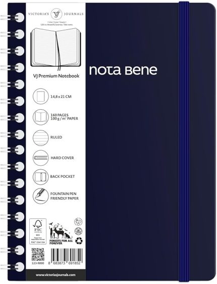 Bene Spiralli Premium Sert Kapak Defter, 14.8x21 cm, Çizgili