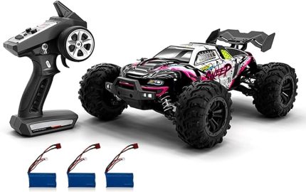 Araba 2.4Ghz 70KM/H Yüksek Hız 1/16 Off Road RC Kamyonlar Fırçasız Motor LED Işık 4WD Araç Yarış Tırmanma Arabası Çocuklar Yetişkinler İçin Hediyeler 3 Pil