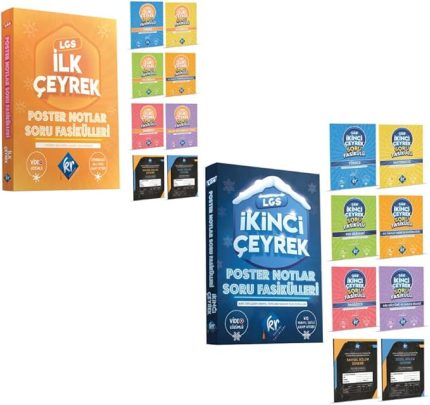 Akademi Yayınları LGS 8. Sınıf 1. Dönem Tüm Dersler İlk Çeyrek ve İkinci Çeyrek Poster Notlar Soru Fasikülleri Seti