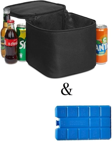 Çanta Soğuk Sıcak Tutucu Kamp Piknik Çantası Sıcak Soğuk Isı Yalıtımlı Çanta Soğuk Tutuculu Outdoor Çanta Buz (Siyah)