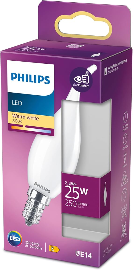 LED Classic 25W BA35 E14 Mum Tipi WW Dim Edilmez Ampul - Görsel 3