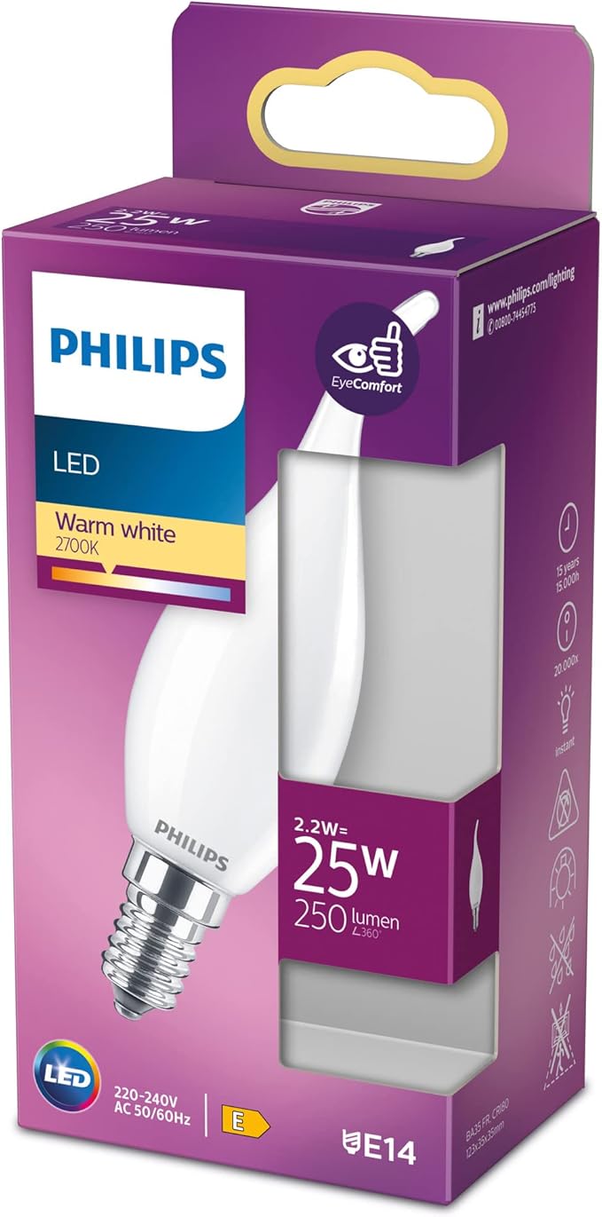 LED Classic 25W BA35 E14 Mum Tipi WW Dim Edilmez Ampul