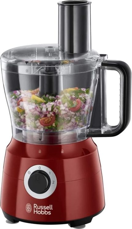 Hobbs Desire mutfak robotu, blender başlığı, karıştırma kabı, paslanmaz çelik disk (kesme, rendeleme), 600 W parçalayıcı, gıda işlemcisi 24730-56, kırmızı/siyah