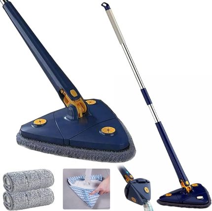 Dönebilen Ayarlanabilir Temizlik Paspası Üçgen Mikrofiber Uzun Saplı Paspas El Bükümü Hızlı Kuruyan Paspas Çok Fonksiyonlu Islak ve Kuru Paspas