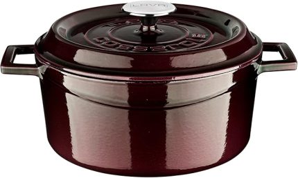 Metal Premium Serisi - Döküm Yuvarlak Tencere, 24 cm, Majolik Mor