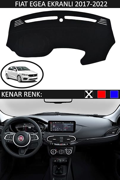 Koruma Halısı Siyah Kenar Renk Siyah Fiat Egea Ekranlı 2017-2022 ile uyumlu - Görsel 2