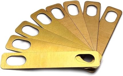 8 Parça Gitar Boyun Şimleri 4 x 0,2 mm, 2 x 0,5 mm ve 2 x 1 mm Kalınlık Pirinç Şim, Gitar ve Bas Cıvata Boyun Onarımı, Altın