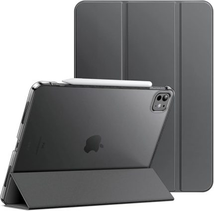Kılıf için iPad Pro 13 Inç M4 (2024), İnce Stand Sert Arka Kabuk Akıllı Kapak ile Otomatik Uyandırma/Uyku (Uzay Grisi)