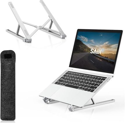 Saiji X2 Taşıma Çantalı Alüminyum Notebook Laptop Standı Gümüş