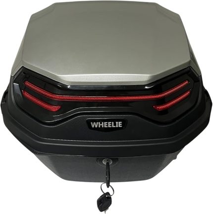 XT08-SW 32 Litre Motosiklet Arka Çanta Gümüş Beyaz Parlak Su Geçirmez ABS Çift Kilitleme Üniversal