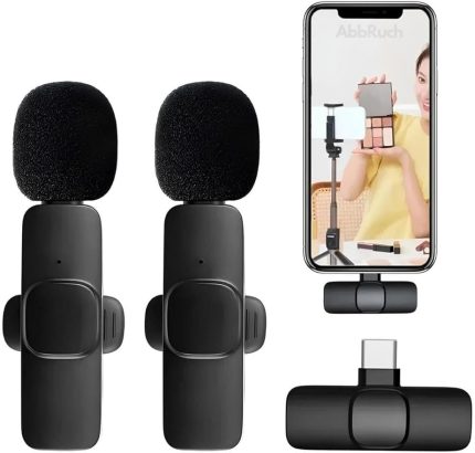 Kablosuz Yaka Mikrofonu Type-C 2 Adet Mini Mikrofon Youtube/Tiktok/Reels/Podcast Çekim Mikrofonu