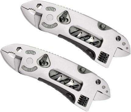 2 Adet çok fonksiyonlu pense multitool Çok fonksiyonlu araçlar Küçük el aleti açık hava hediyesi cep pensesi kamp pensesi çok amaçlı pense çok amaçlı anahtar Paslanmaz çelik Silver