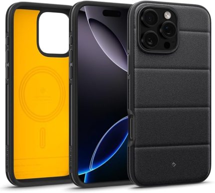 Caseology iPhone 16 Pro ile Uyumlu MagSafe Kılıf Athlex Mag Kaymaz Mikro Dokulu Siyah Kapak - ACS08176 (Spigen TR Garantili)
