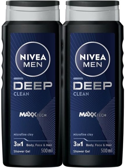 Men Deep Dimension Duş Jeli, Vücut,Yüz ve Saç Şampuanı 2x500ml