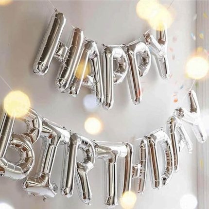 Birthday Folyo Balon (Gümüş Düz Yazı)