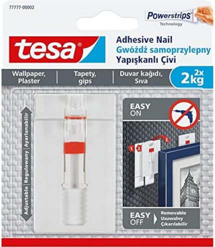 77777 – 00002 – 00 çıkarılabilir ayarlanabilir kendinden yapışkanlı tırnak üzerine resim asmak için duvar kağıdı, beyaz