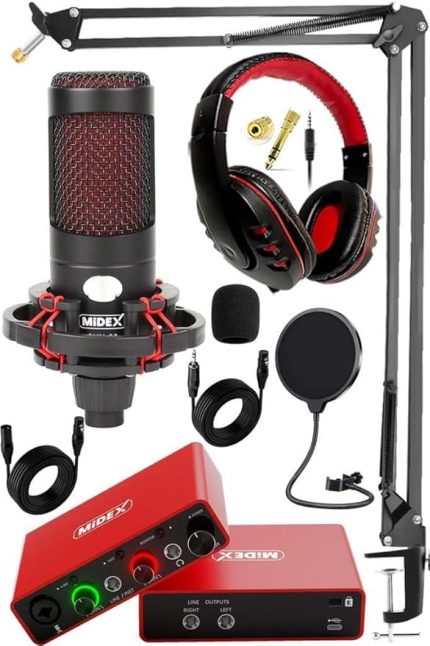 Central-RD Pack-2 Stüdyo Kayıt Ekipmanları GLX-700RD Ses Kartı CXN-30 Stüdyo Mikrofon